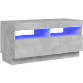 vidaXL Armoire TV avec éclairage LED gris béton 80x35x40 cm