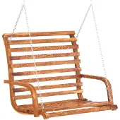 vidaXL Banc à bascule bois courbé massif avec finition teck 126x63x92 cm