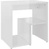 vidaXL Table de chevet blanc brillant 40x30x40 cm bois d'ingénierie