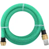 vidaXL Tuyau d'aspiration avec raccords en laiton Vert 1,1" 10 m PVC