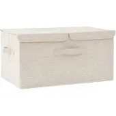 vidaXL Boîte de rangement Tissu 50x30x25 cm Crème