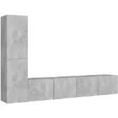 vidaXL Ensemble d'armoires TV 4 pièces gris béton Bois composite