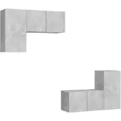 vidaXL 4 Piece TV Cabinet Set Concrete Grey Engineered Wood