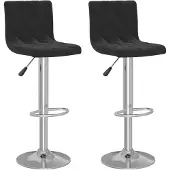 vidaXL Tabouret de bar 2 pcs. noir velours