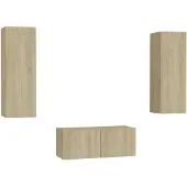 vidaXL Ensemble d'armoires TV 3 pièces en bois composite chêne Sonoma