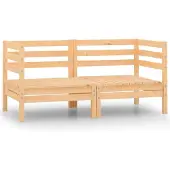vidaXL 2-Sitzer-Gartensofa Kiefer Massivholz