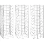 vidaXL Gabion lits surélevés 3 pcs 30x30x100 cm fer