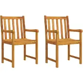 vidaXL Chaises de jardin 2 pcs. Bois massif acacia