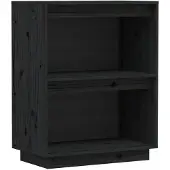 vidaXL Armoire d'appoint noire 60x34x75 cm Pin massif