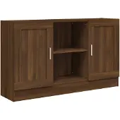 vidaXL Sideboard brun imitation chêne 120x30,5x70 cm Matériau dérivé du bois