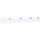 vidaXL Armoire TV avec lampes LED blanc 270x35x40 cm