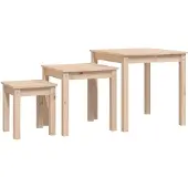vidaXL Tables gigognes 3 pcs Bois de pin massif