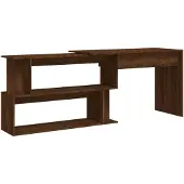vidaXL Bureau d'angle brun imitation chêne 200x50x76 cm Bois composite