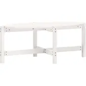 vidaXL Table basse blanche 118x63x45 cm pin massif