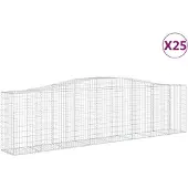 vidaXL Gabions avec arc surélevé 25 pcs 400x50x100/120cm Fer galvanisé