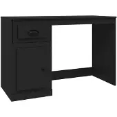 vidaXL Bureau avec tiroir noir 115x50x75 cm bois composite