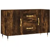 vidaXL Sideboard chêne fumé 100x36x60 cm bois composite
