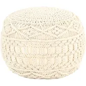 vidaXL Pouf fait à la main en macramé 45x30 cm Coton