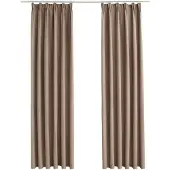 vidaXL Rideaux occultants avec crochets 2 pcs Taupe 140x175 cm