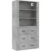 vidaXL Highboard gris béton bois composite