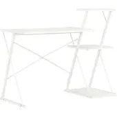 vidaXL Bureau avec étagère Blanc 116x50x93 cm