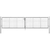 vidaXL Portail de jardin en acier galvanisé 400 x 75 cm argent