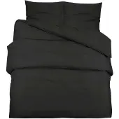 vidaXL Ensemble de literie noir 200x200 cm coton