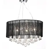 vidaXL Lustre avec 85 cristaux Noir