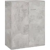 vidaXL Buffet en béton gris 60 x 30 x 75 cm aggloméré
