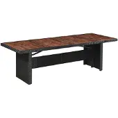 vidaXL Table de jardin 240x90x74 cm Poly rotin et bois massif acacia