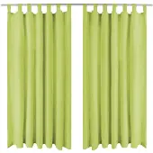 vidaXL Rideau occultant avec boucles 2 pcs 140 x 175 cm Vert