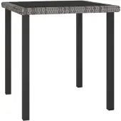 vidaXL Table de jardin grise 70x70x73 cm Poly rotin