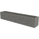 vidaXL Lit surélevé à gabion Acier galvanisé 540x90x100 cm