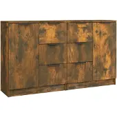 vidaXL Sideboards 2 pcs. Chêne fumé 60x30x70 cm Bois composite
