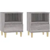 vidaXL Tables de chevet 2 pcs Sonoma gris 40x35x50 cm