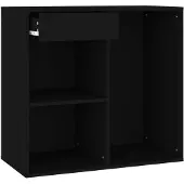 vidaXL Armoire à cosmétiques noire 80x40x75 cm Bois composite