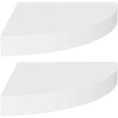 vidaXL Étagères d'angle flottantes 2 pcs blanc 25x25x3,8 cm MDF