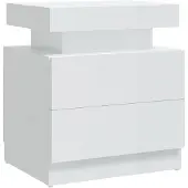 vidaXL Table de chevet Blanc brillant 45x35x52 cm Bois d'ingénierie