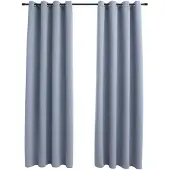 vidaXL Rideaux occultants avec anneaux en métal 2 pcs Gris 140x245 cm