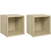 vidaXL Armoires TV 2 pièces chêne Sonoma 37x35x37 cm bois composite