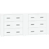 vidaXL Sideboards 2 pcs. Blanc Bois composite