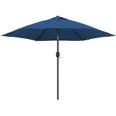 vidaXL -Parasol avec LED -Beleuchtung und Stahlpol 300 cm Azure Blau
