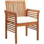 vidaXL Chaise de jardin avec coussin en bois massif d'acacia