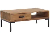 vidaXL Table basse 90x50x35 cm Pin massif recyclé