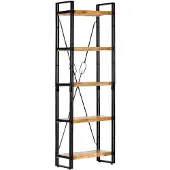 vidaXL Bibliothèque à 5 niveaux 60x30x180 cm Bois de manguier solide