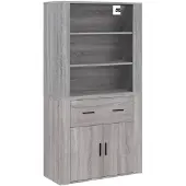 vidaXL Highboard Gris Sonoma Matériau dérivé du bois