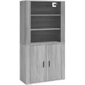 vidaXL Highboard Gris Sonoma Matériau dérivé du bois