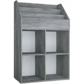 vidaXL Bibliothèque pour enfants gris béton 71x30x114 cm panneau de particules