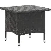 vidaXL Table d'appoint noire 50x50x47 cm Poly rotin