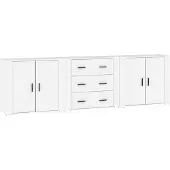 vidaXL Sideboards 3 pcs. Blanc Bois composite